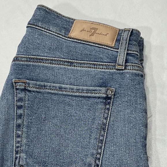 7 For All Mankind Women Luxe Stagger Hem‎ Stretch Jeans Ankle Skinny 28 (29X28) - Picture 1 of 14